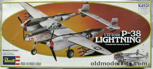 Revell 1/32 Lockheed P-38J Lightning, 4700 plastic model kit